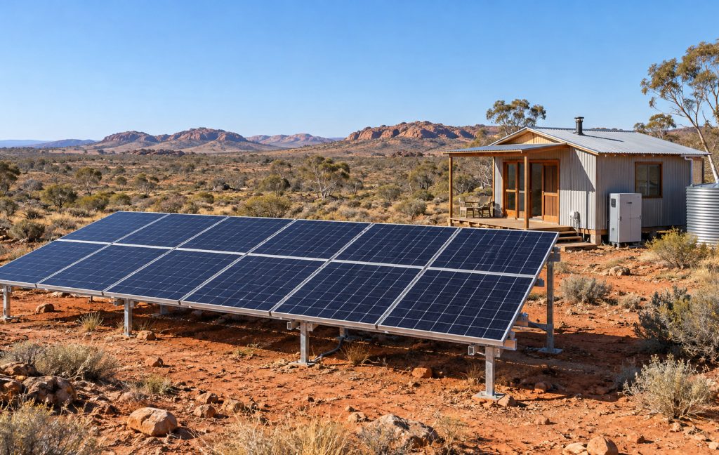 Remote Australian Off Grid Solar Cabin